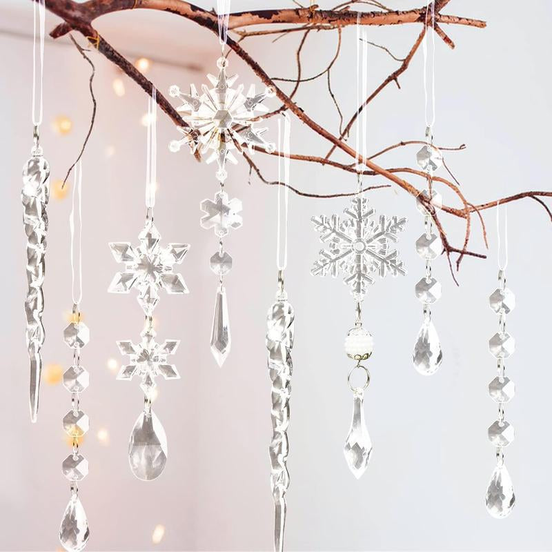 18Pcs Christmas Crystal Ornaments Set 