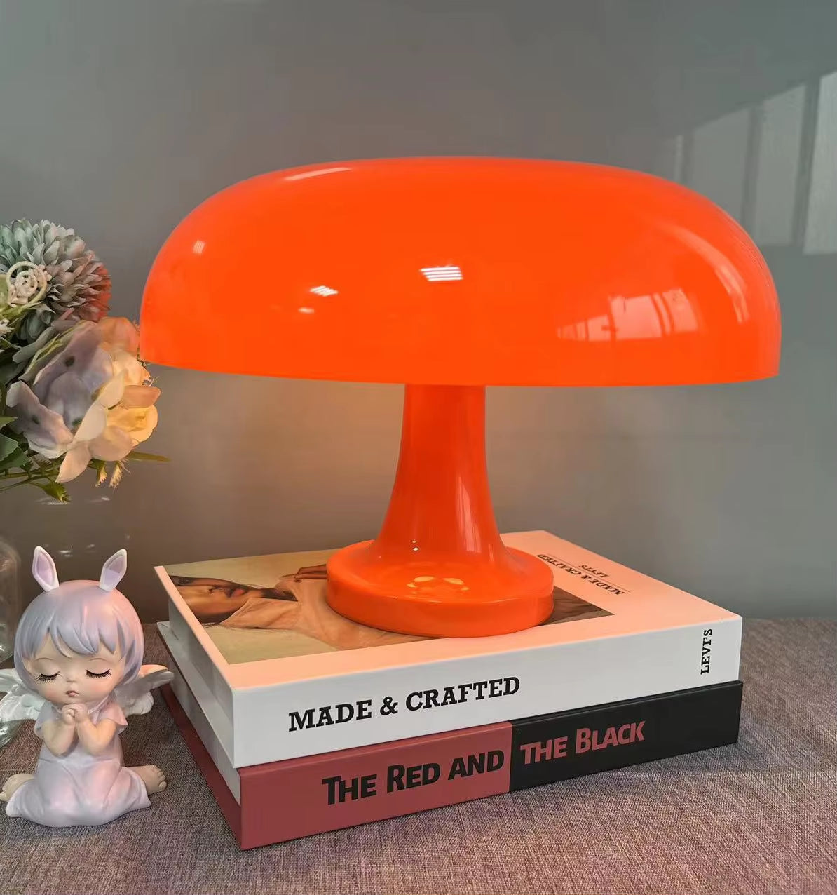 Classic Mushroom Table Lamp Modern Bauhaus Art Table Lamp Bedroom Bedside Lamp Danish Designer Orange Decorative Table Lamp