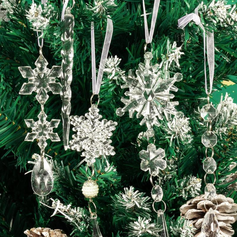 18Pcs Christmas Crystal Ornaments Set 