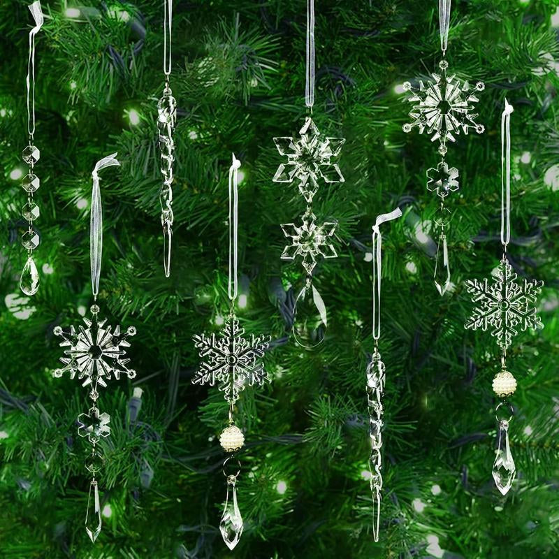 18Pcs Christmas Crystal Ornaments Set 