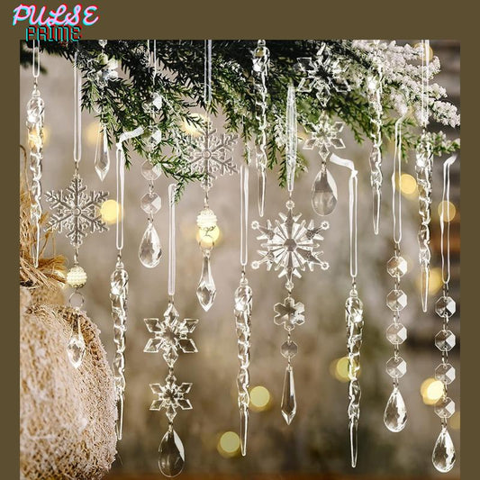 18Pcs Christmas Crystal Ornaments Set 